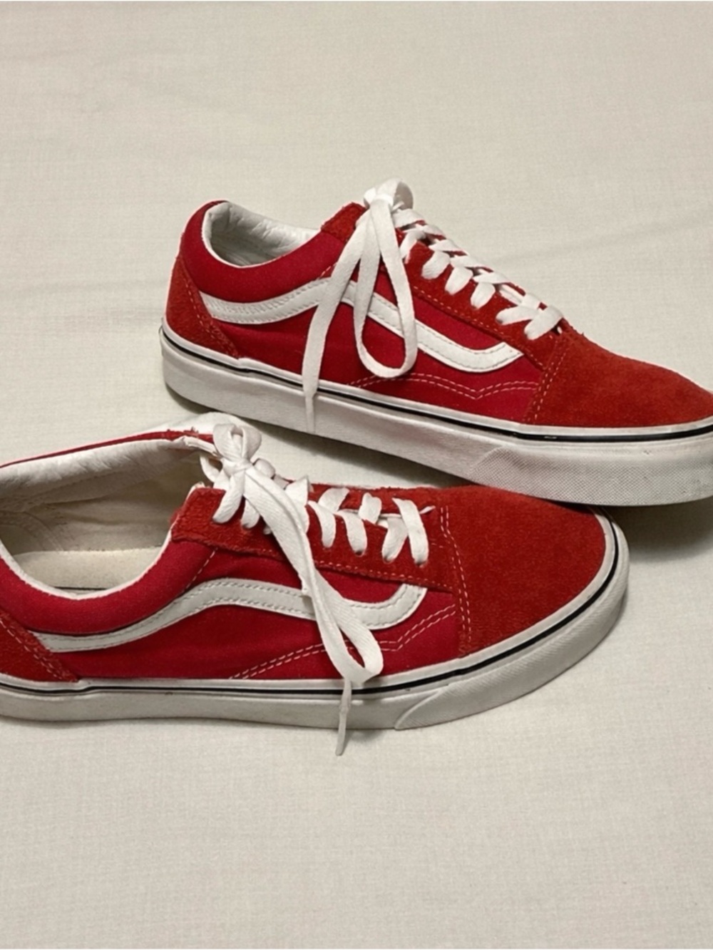 Vans Old Skool Red Suede Sneakers Women’s Size 9.5 Classic Skate Shoes - Picture 4 of 5
